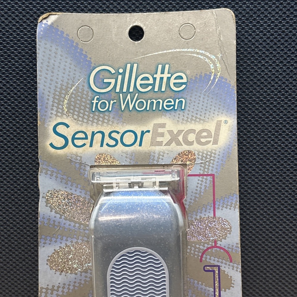 Gillette for Women Sensor Excel Razor Vintage 1999 Blue Sparkle NEW - Picture 2 of 9